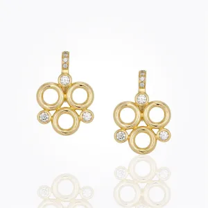 18K Gold Trio Drop Earrings