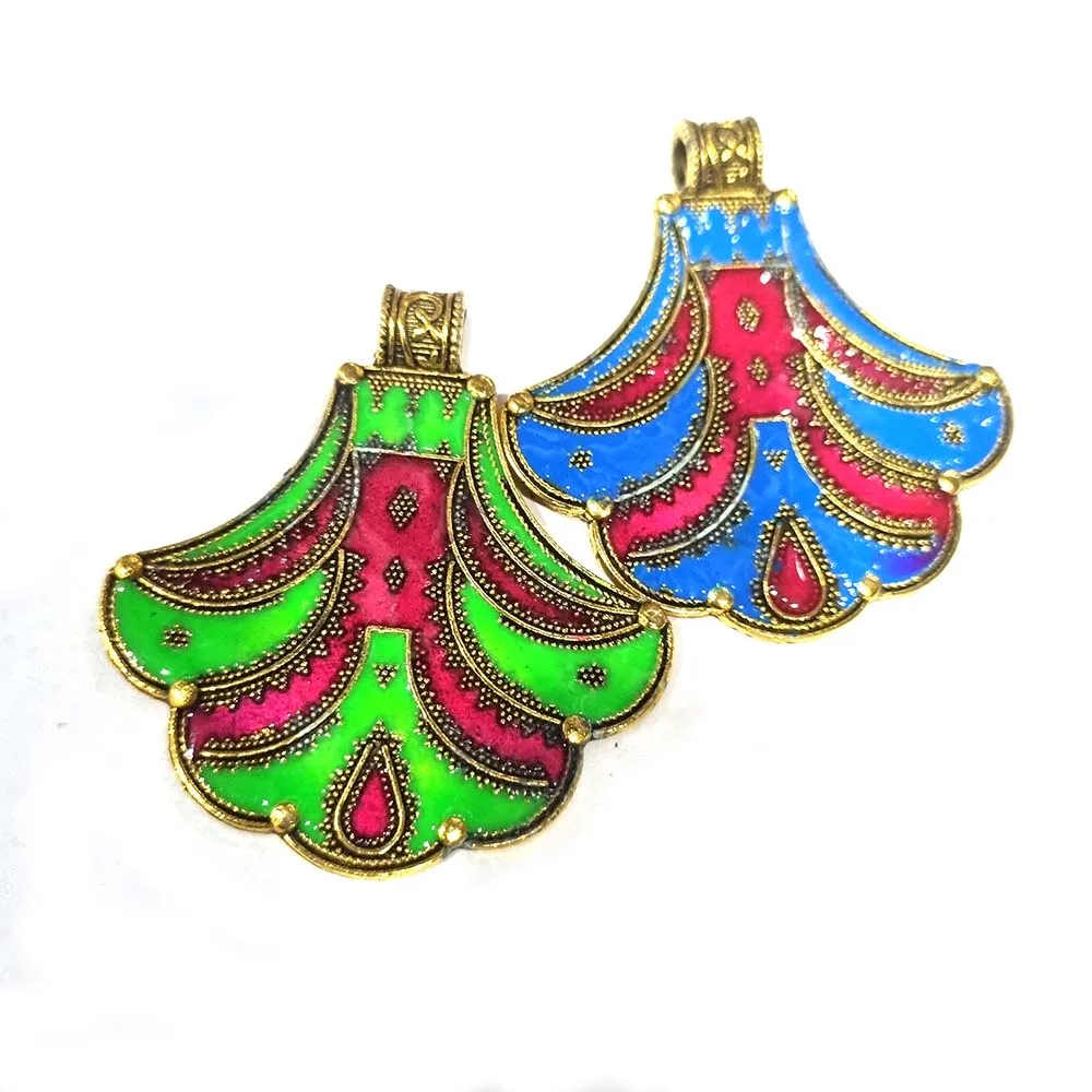 2 Pcs Combo Set Enamelled Ethnic German Silver Larger Size