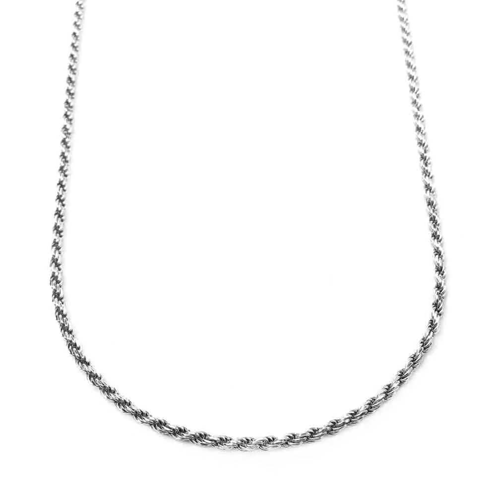 2.3 mm Antiqued Sterling Silver Rope Chain | #C5488