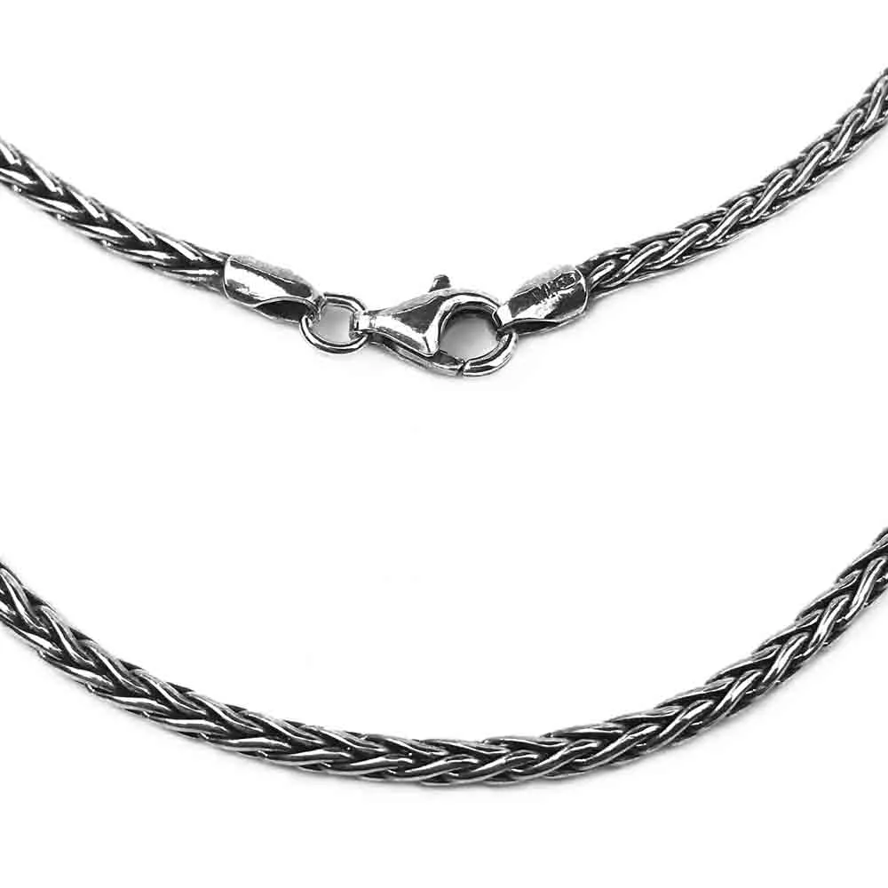 2.3 mm Sterling Silver Antiqued Wheat Chain - LUXURY WEIGHT | #C5532