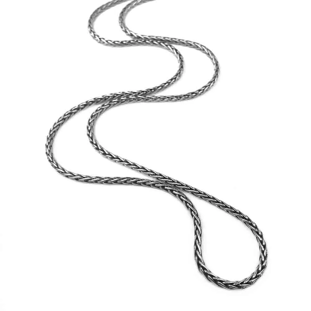 2.3 mm Sterling Silver Antiqued Wheat Chain - LUXURY WEIGHT | #C5532