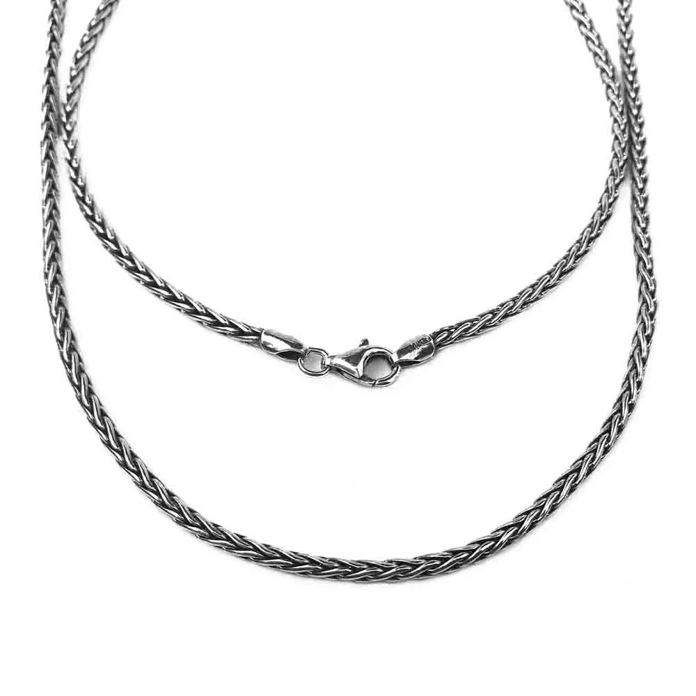 2.3 mm Sterling Silver Antiqued Wheat Chain - LUXURY WEIGHT | #C5532