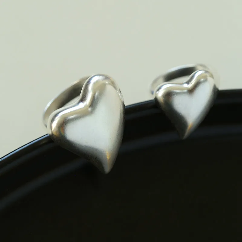 925 Sterling Silver Frosted Love Rings