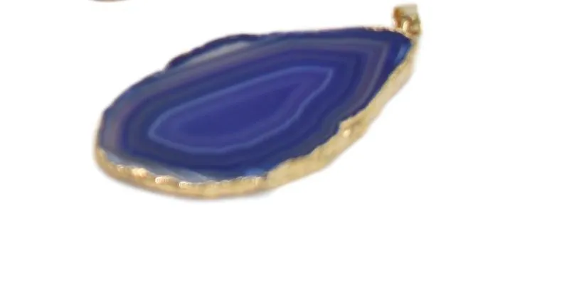 Agate Slice Pendants Gold