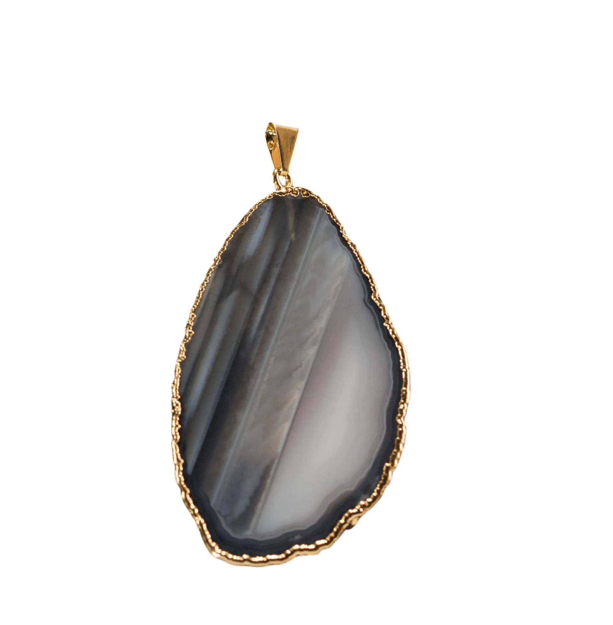 Agate Slice Pendants Gold