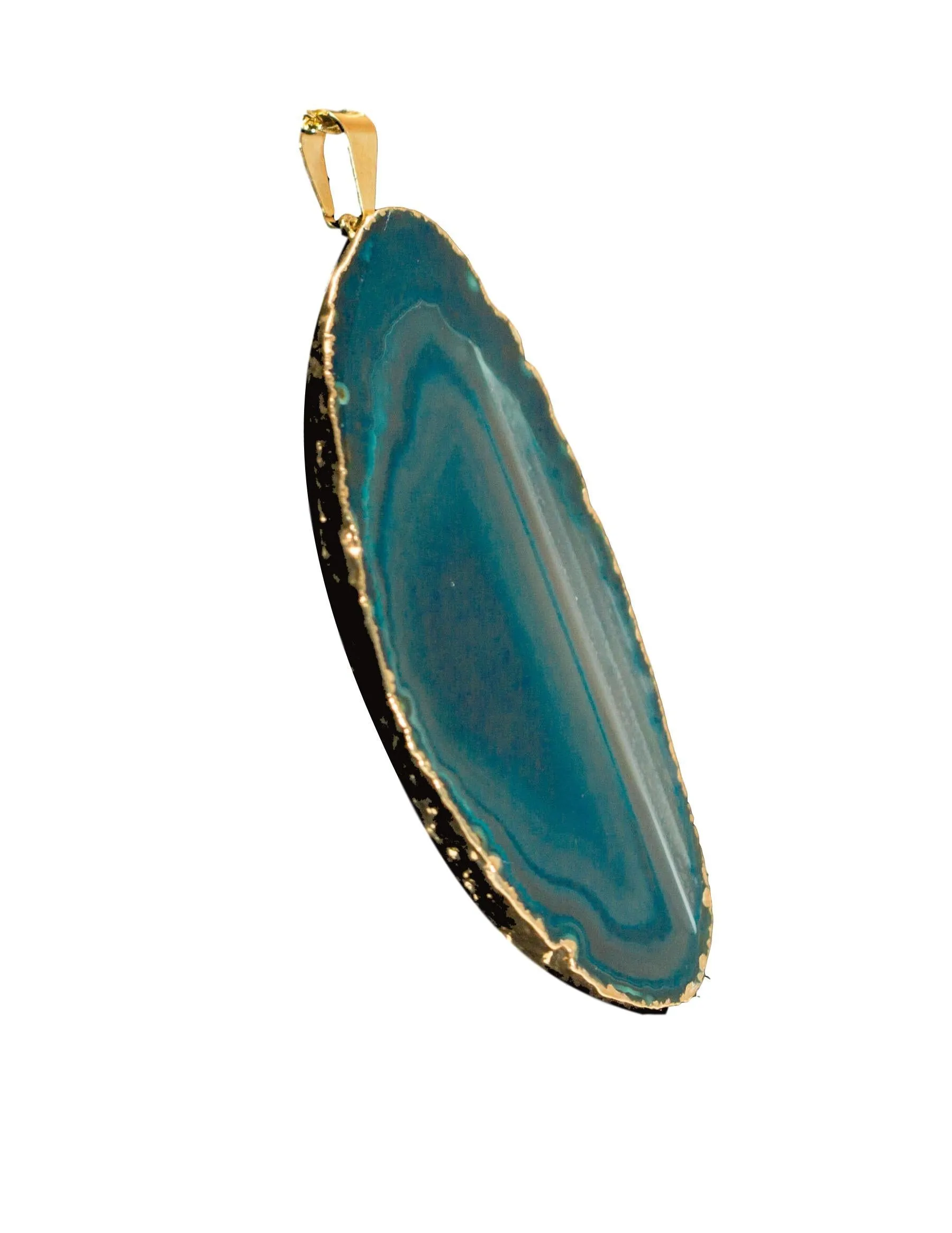 Agate Slice Pendants Gold