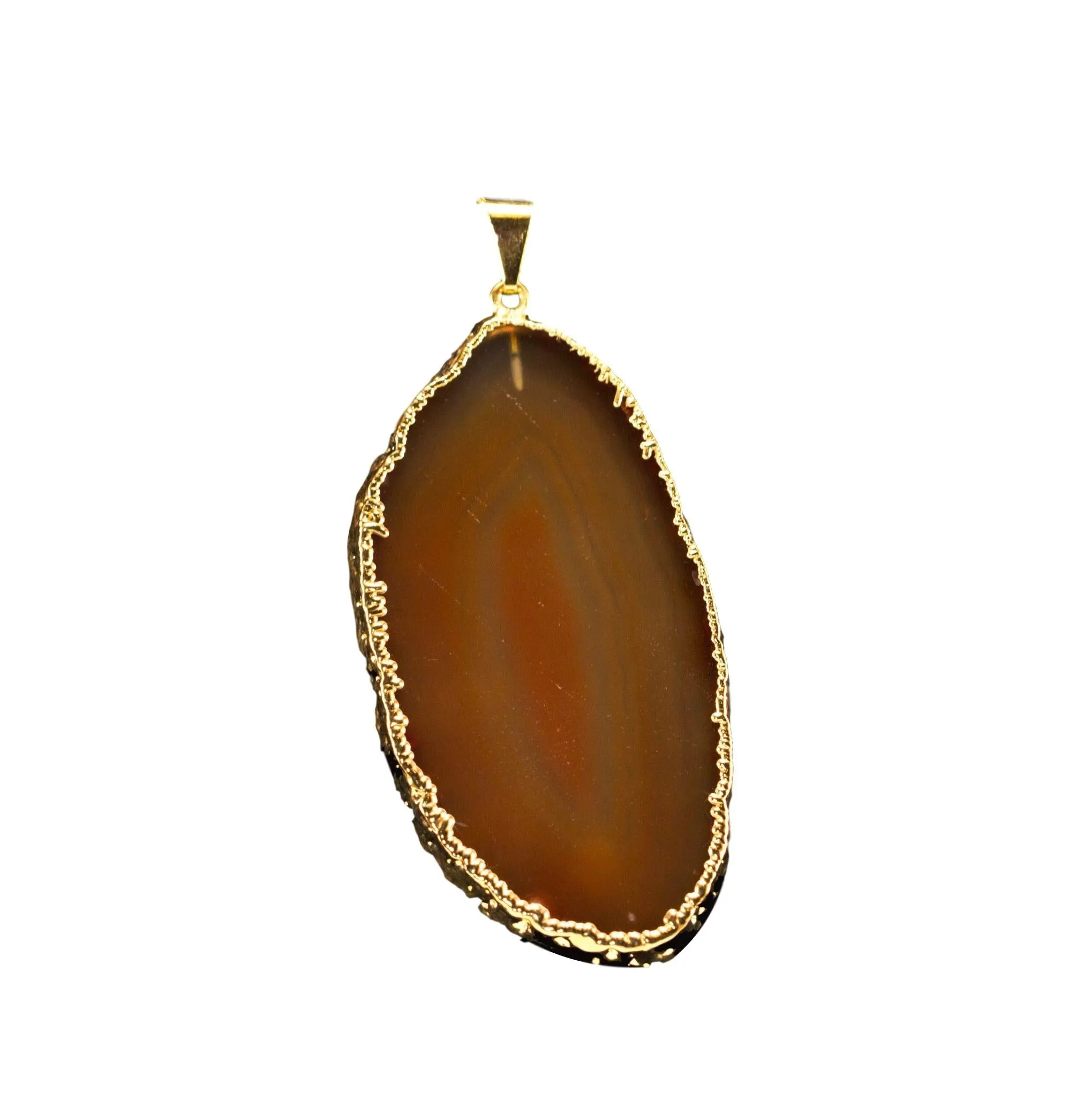 Agate Slice Pendants Gold