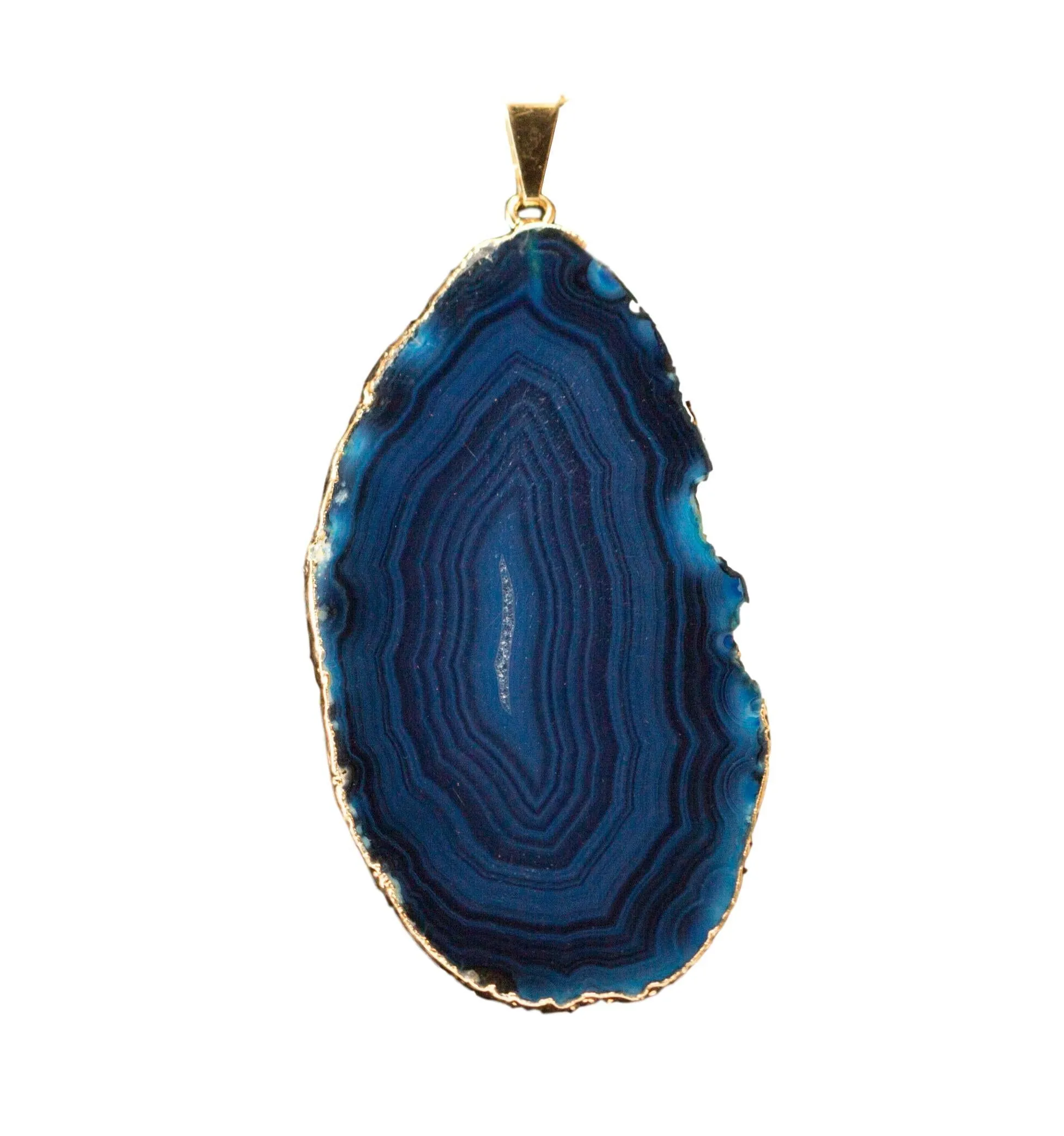 Agate Slice Pendants Gold