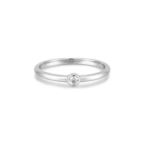 Ania Haie Silver Half Round Cubic Zirconia Ring