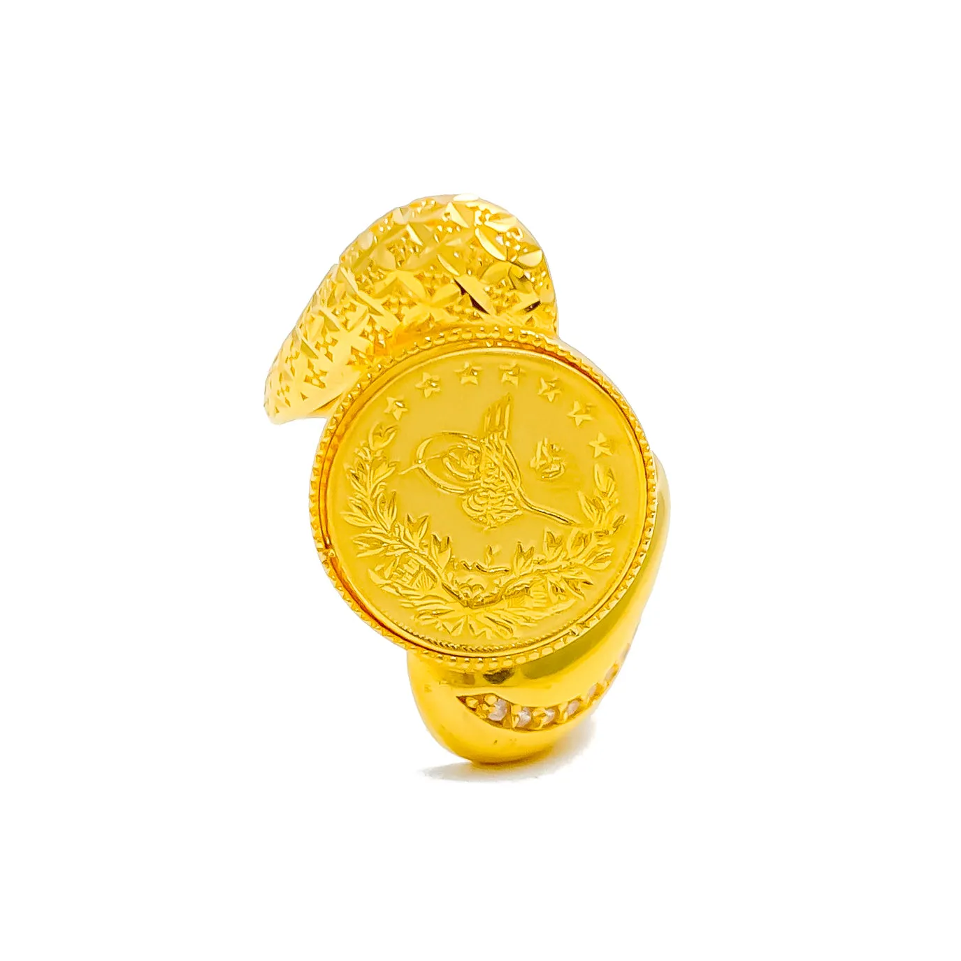 Artistic 21k Gold Coin Ring