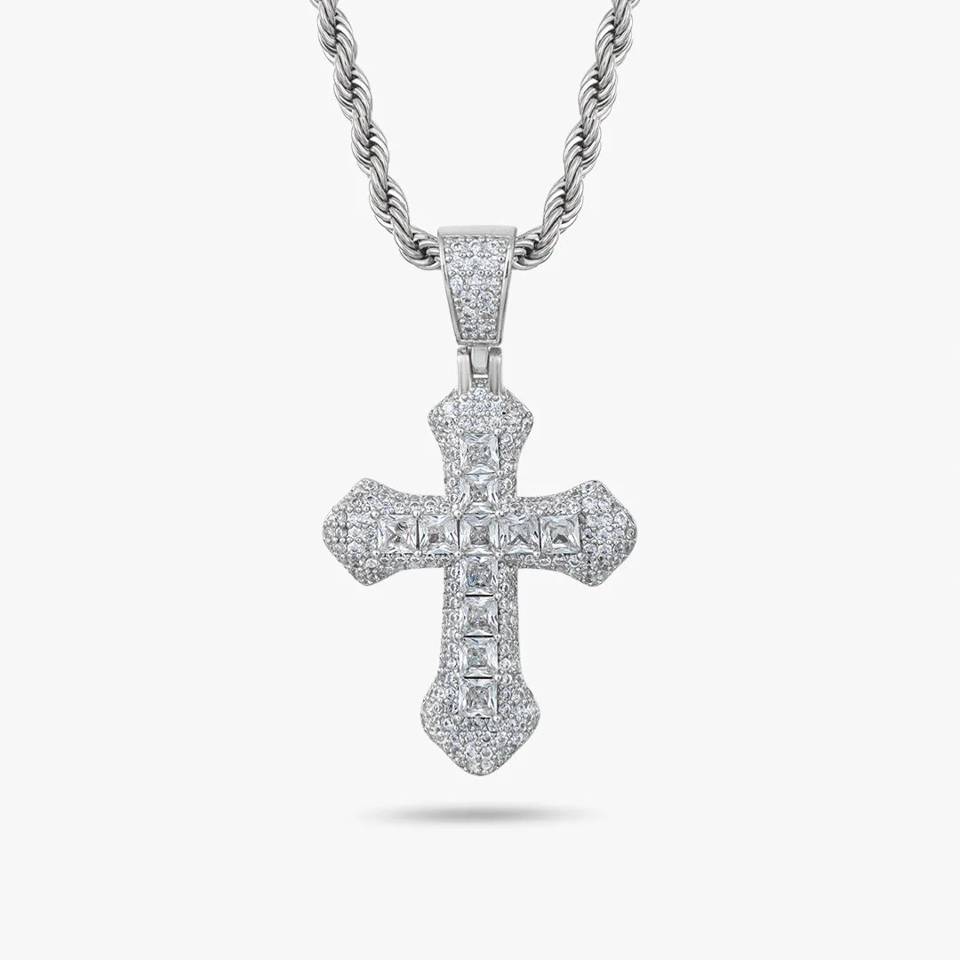 Baguette Band Gothic Cross Pendant