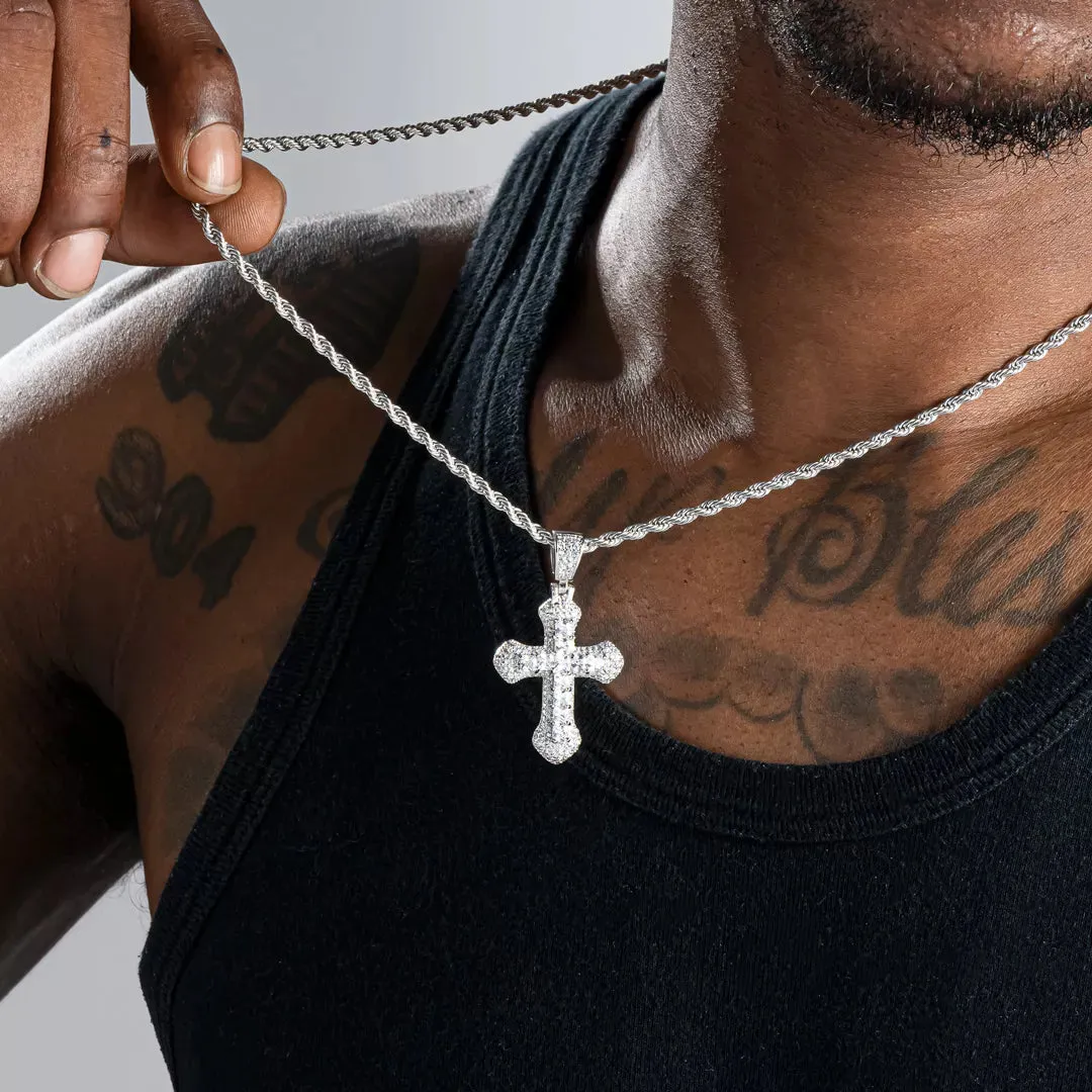 Baguette Band Gothic Cross Pendant