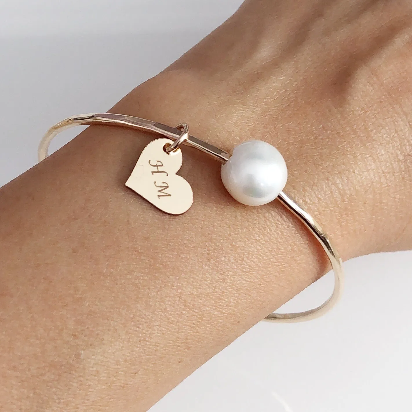 Bangle VICCI - white fresh water pearl (B431)