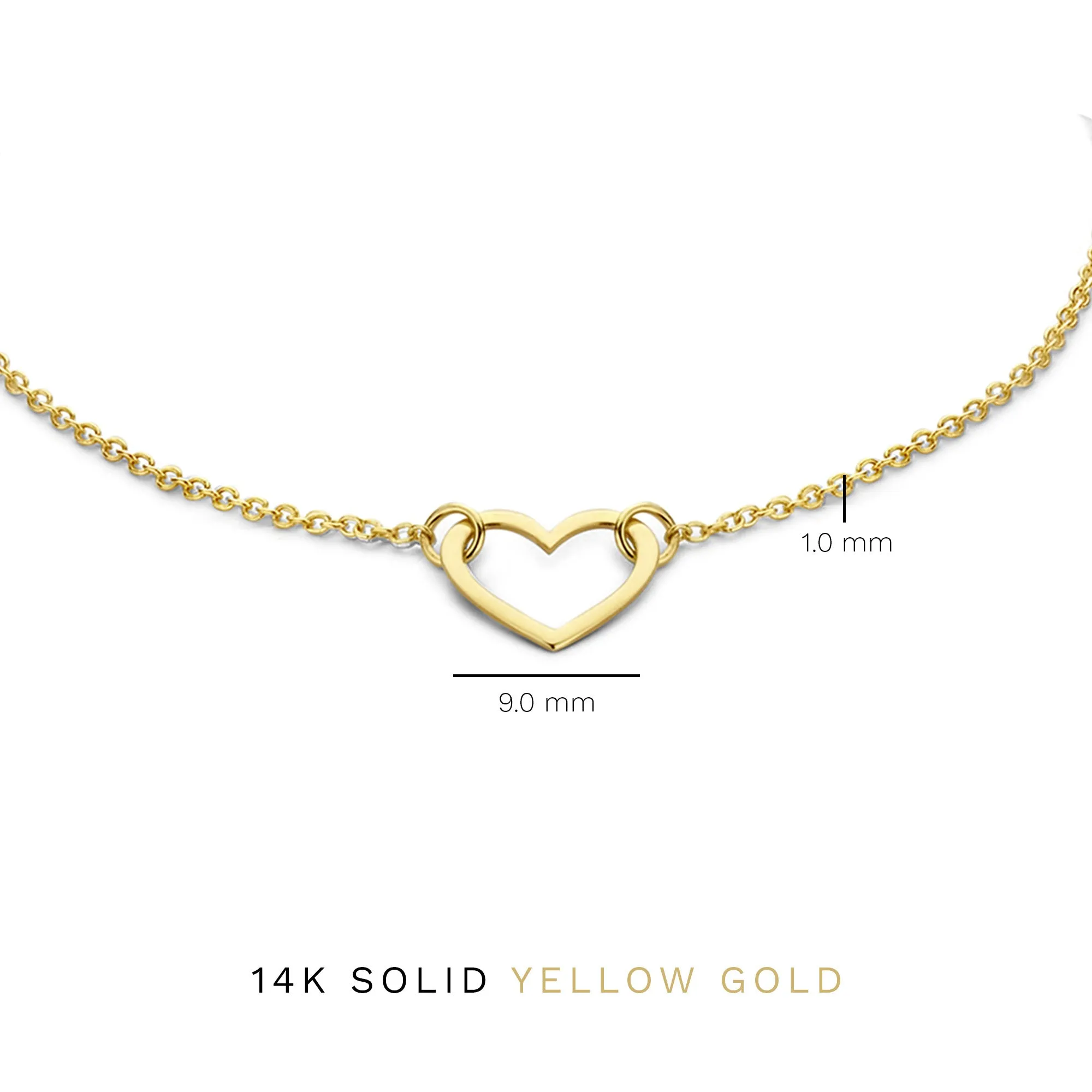 Belleville Amore 14 karat gold bracelet with heart