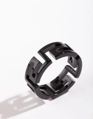 Black Cut-Out Design Ring