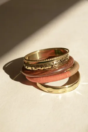 BOHEMIA STACKED WOOD & BRASS BANGLE