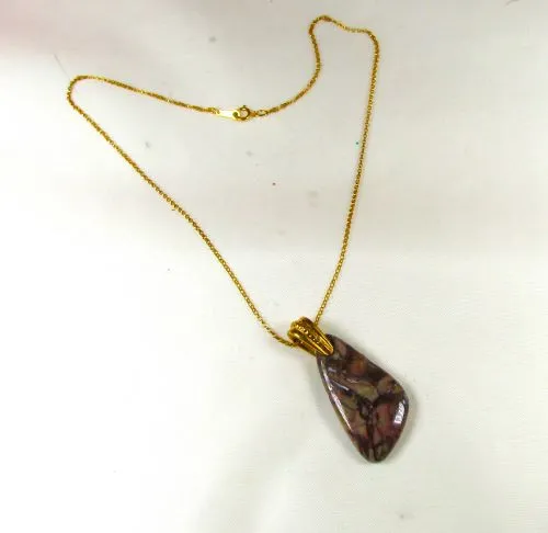 Butterfly Jasper Gemstone Pendant Necklace