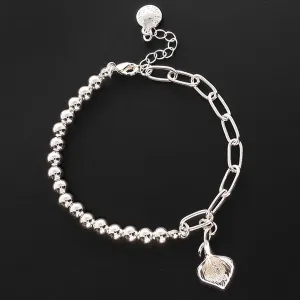 Calla Lily Half Half Silver Plated Bracelet