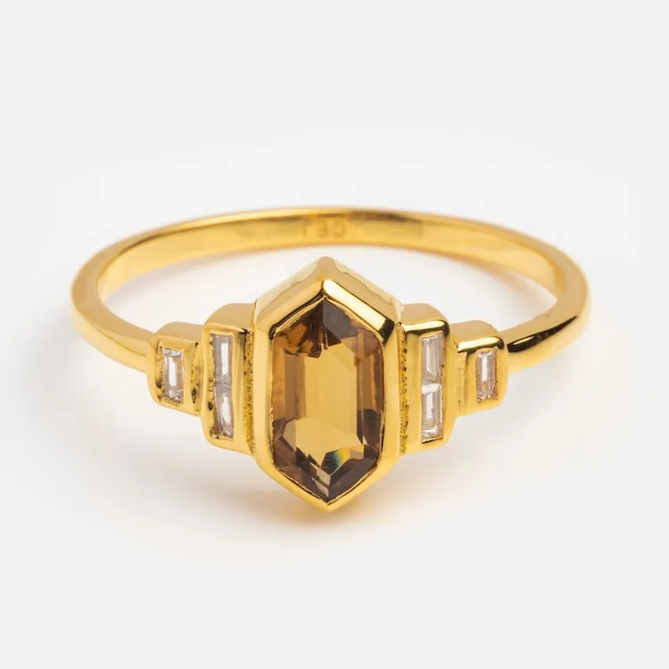 Champagne Deco Vintage Ring