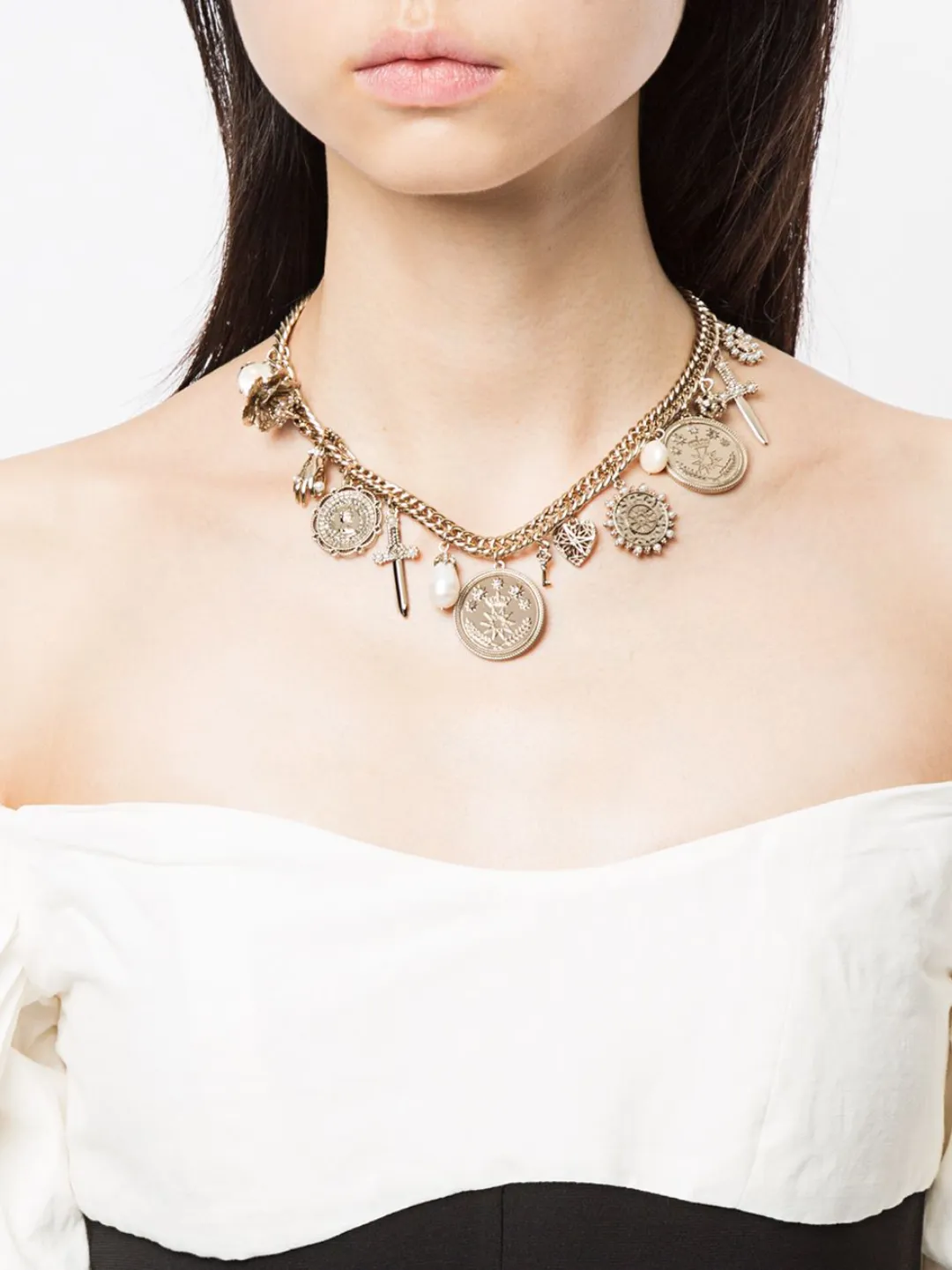 Charm Front Statement Necklace