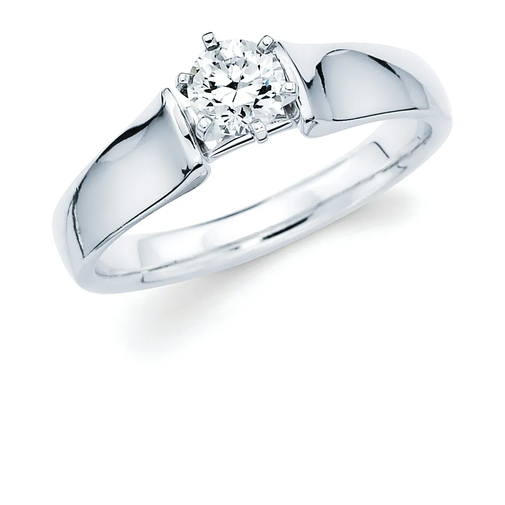 Classic Bridal: Diamond Ring available for 1/4 Ct. Round Center Stone in 14K Gold