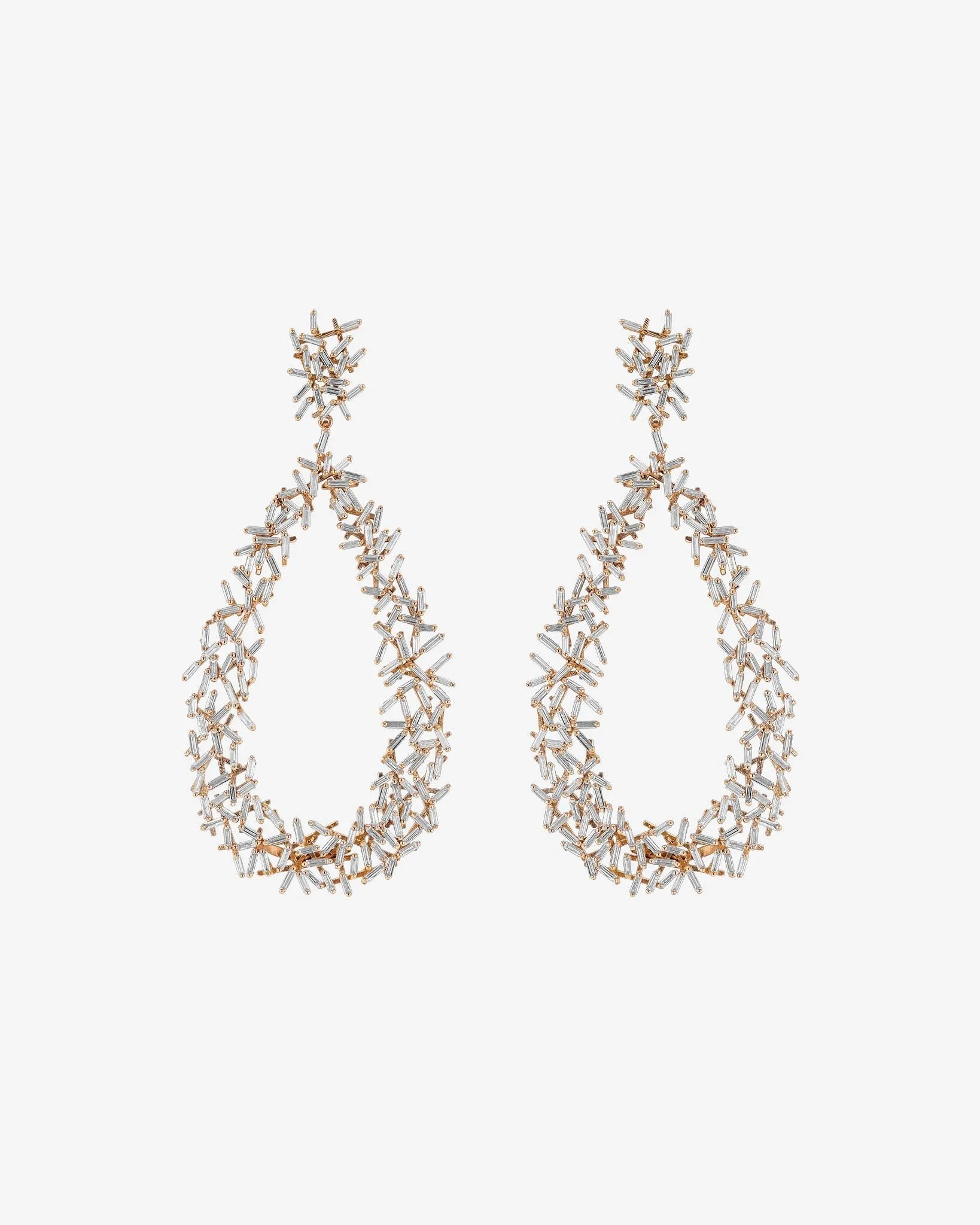 Classic Diamond Criss Cross Drop Earrings