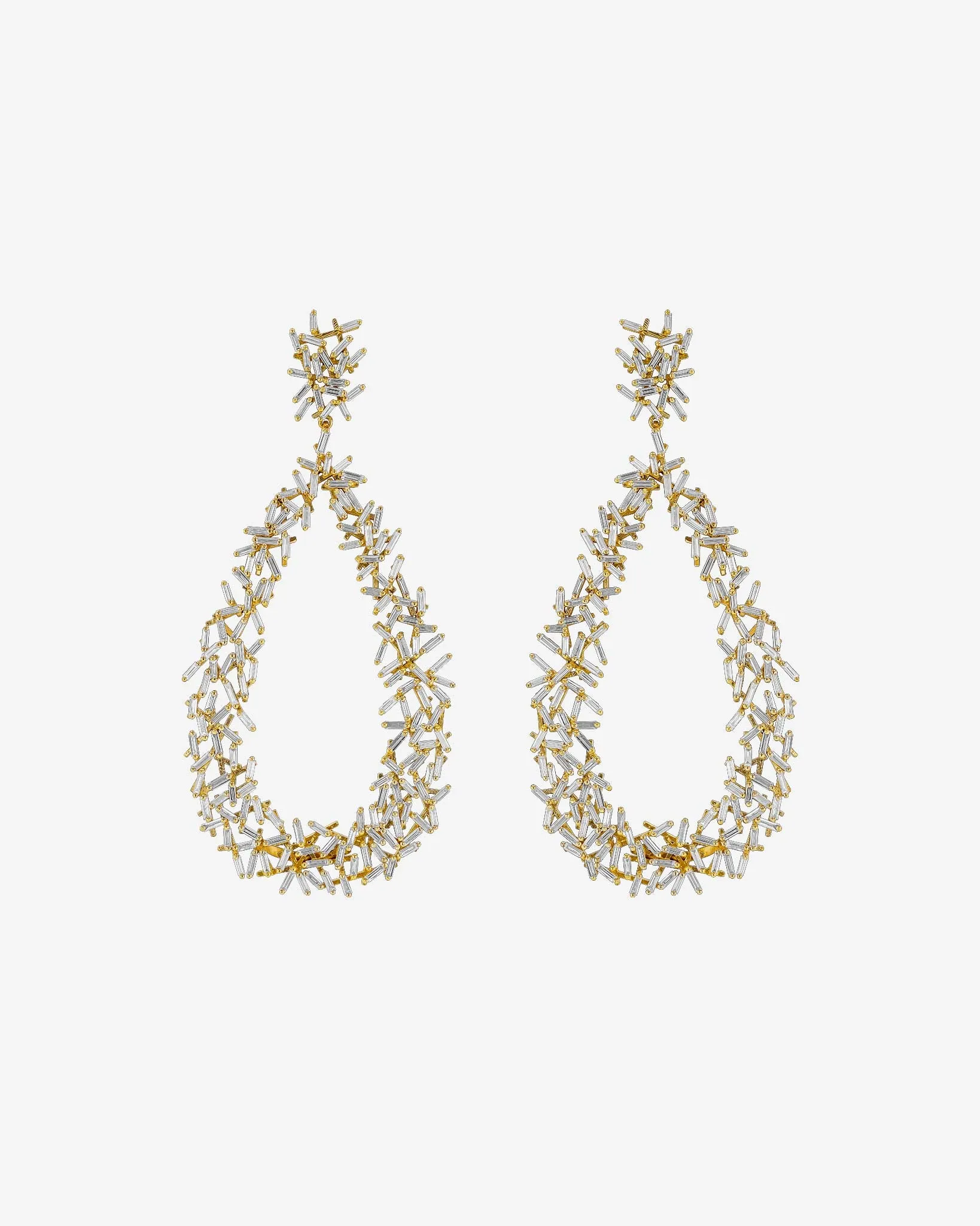 Classic Diamond Criss Cross Drop Earrings