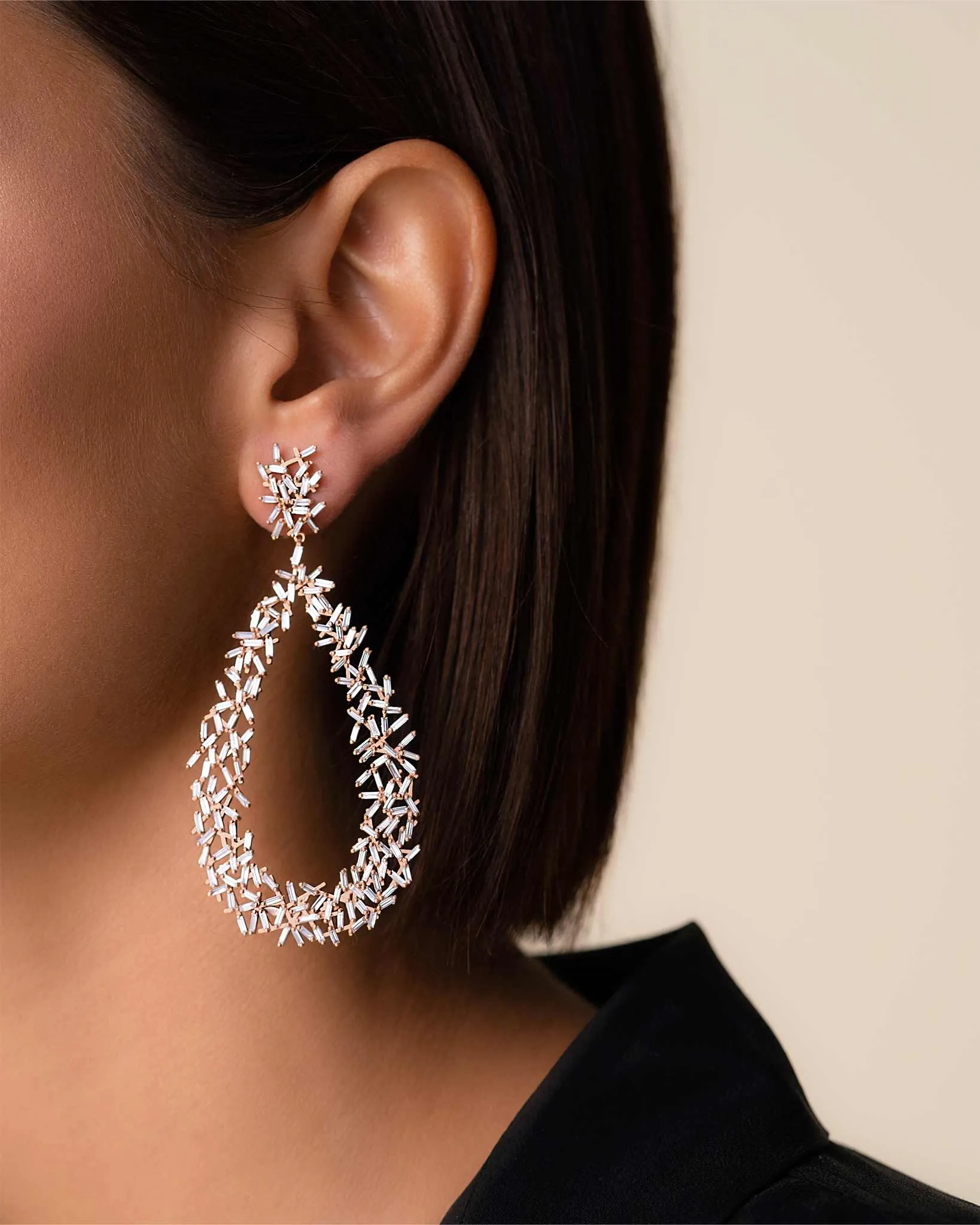 Classic Diamond Criss Cross Drop Earrings