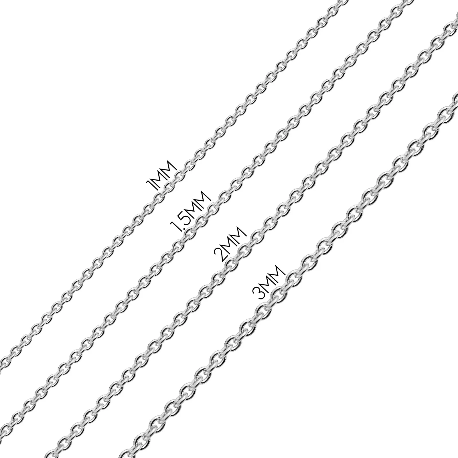 Classic Fine Thin Rolo Link Cable Chain Necklace 14K Gold Plated Silver 16-24 Inch