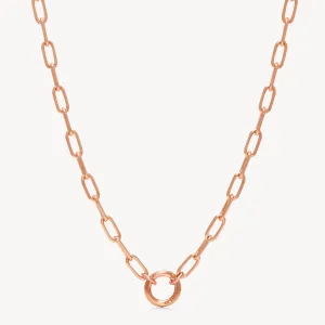 Clip Charm Chain Necklace — Rose Gold