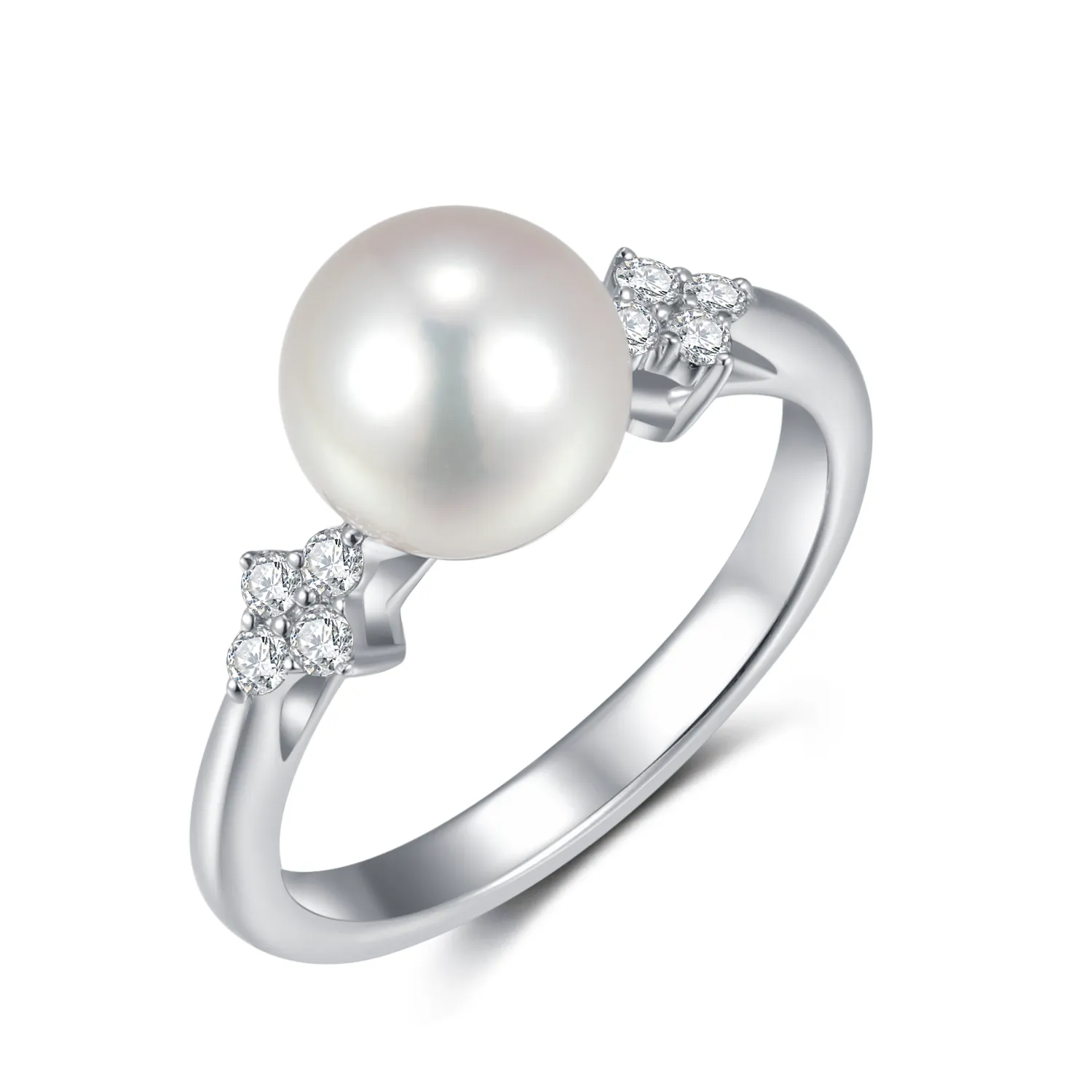 Diamond 2 clover Sea Pearls Rings