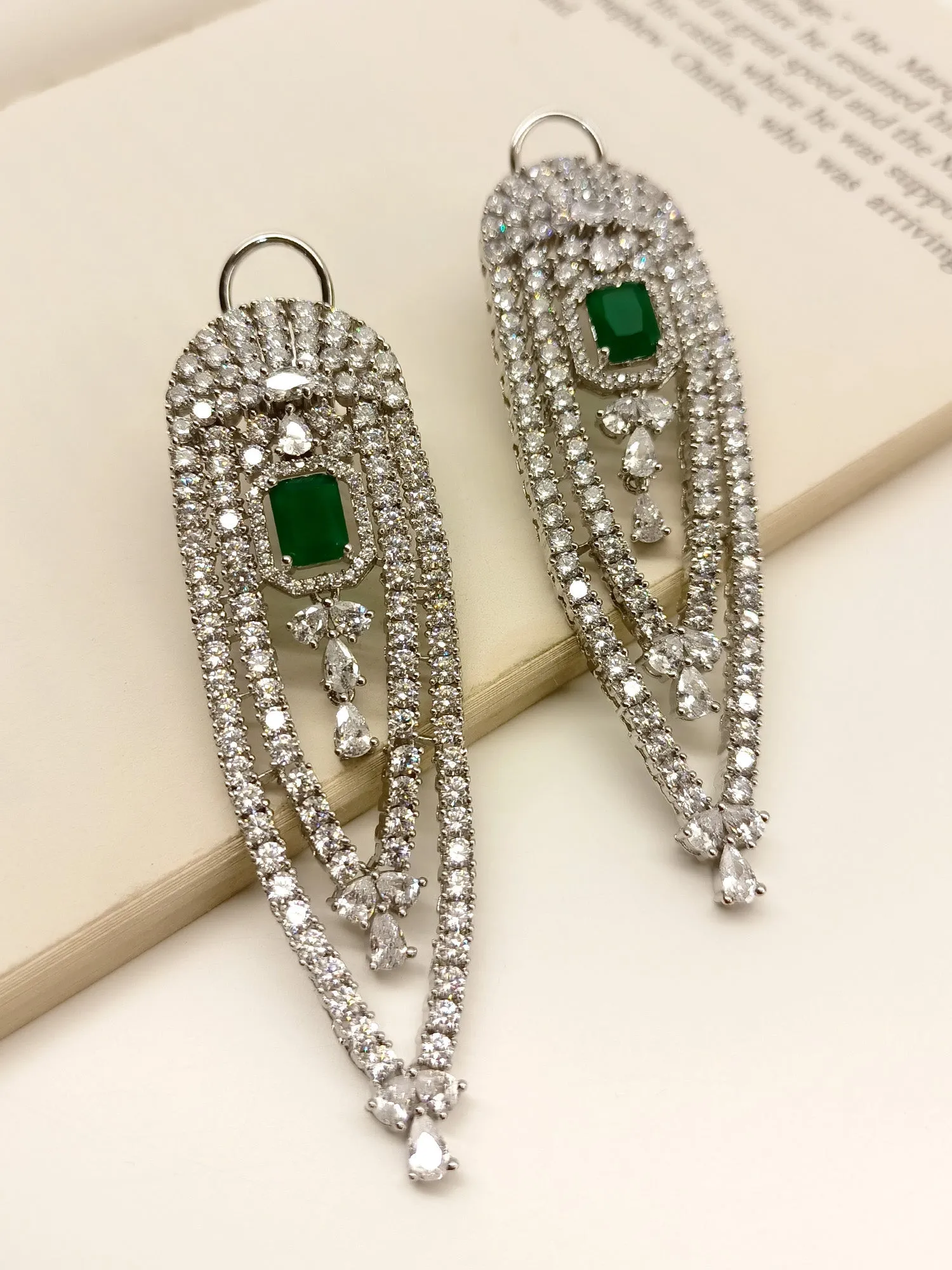 Dinah Green American Diamond Earrings