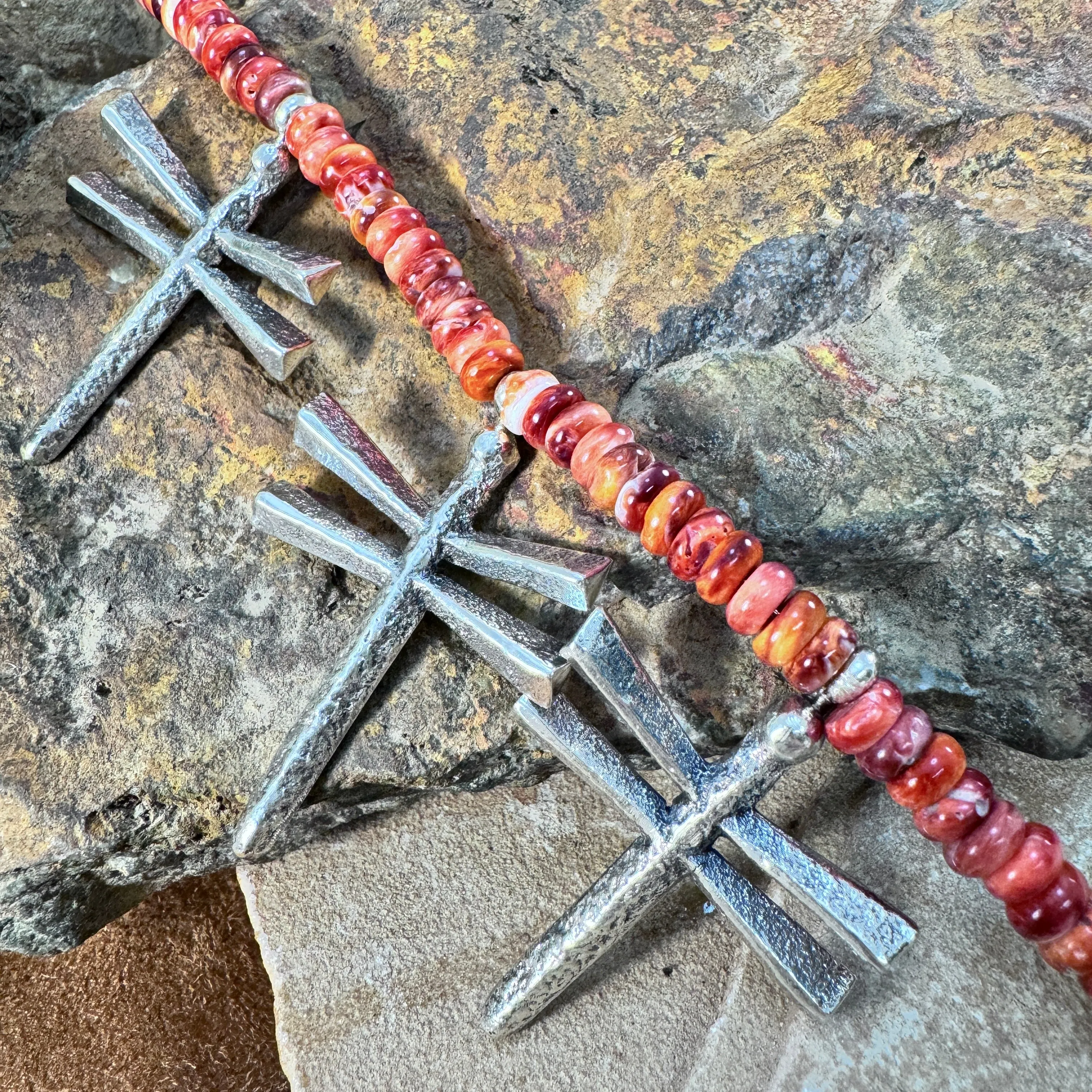 Dragonfly Pendant Necklace with Spiny Oyster Beads by Gary Custer