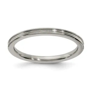 Edward Mirell Gray Ti Polished Concave 2mm Band