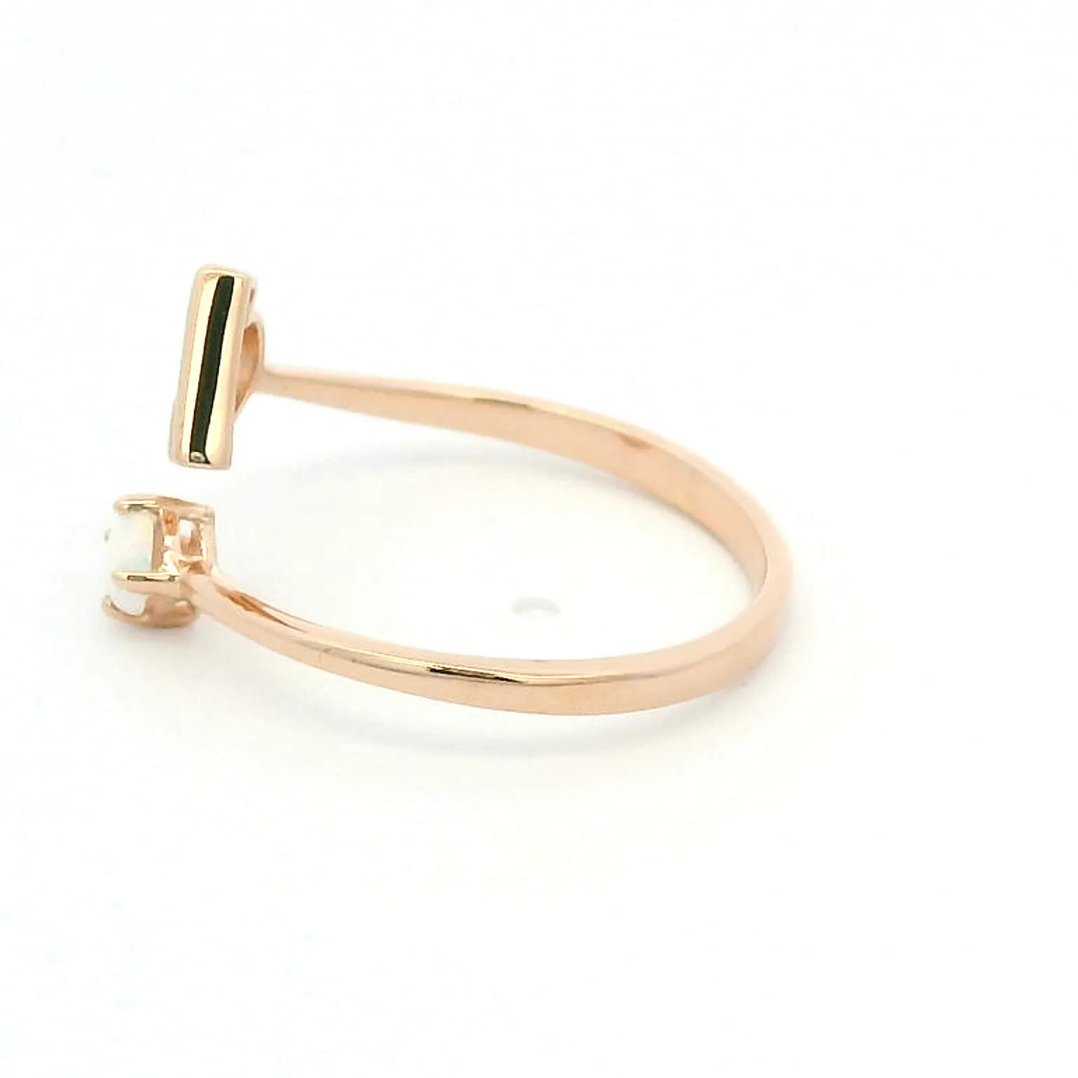 Elegant Created Opal Libra Rose Gold Ring