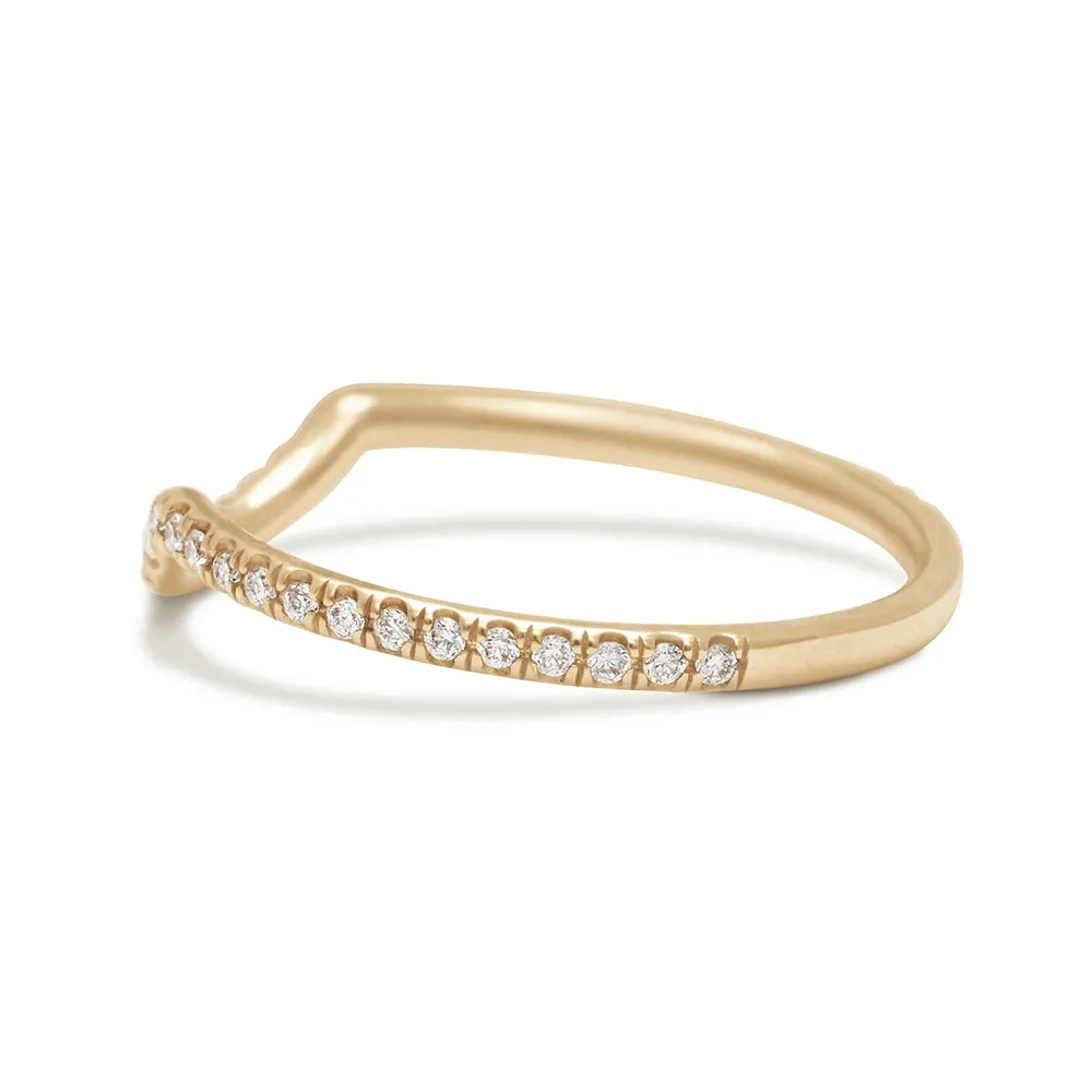 Eleonore Pave Scallop Band - 14k Gold & White Diamonds