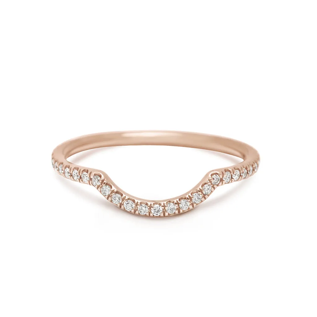 Eleonore Pave Scallop Band - 14k Gold & White Diamonds