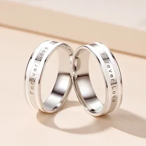 Engravable Forever Love Couple Rings Set for Two