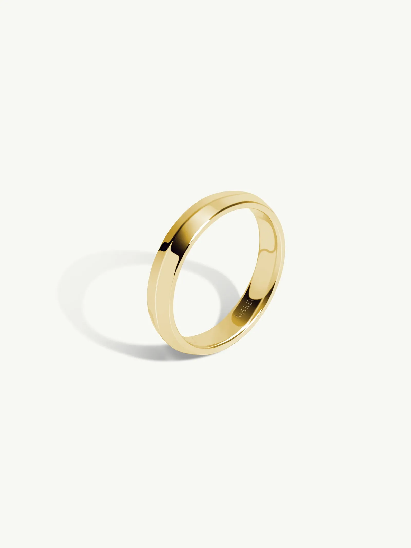 Eterno Knife Edge Wedding Ring In 18K Yellow Gold, 4mm