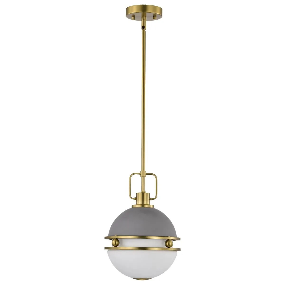 Everton 10 in. Pendant Light Matte Gray and Vintage Brass Finish