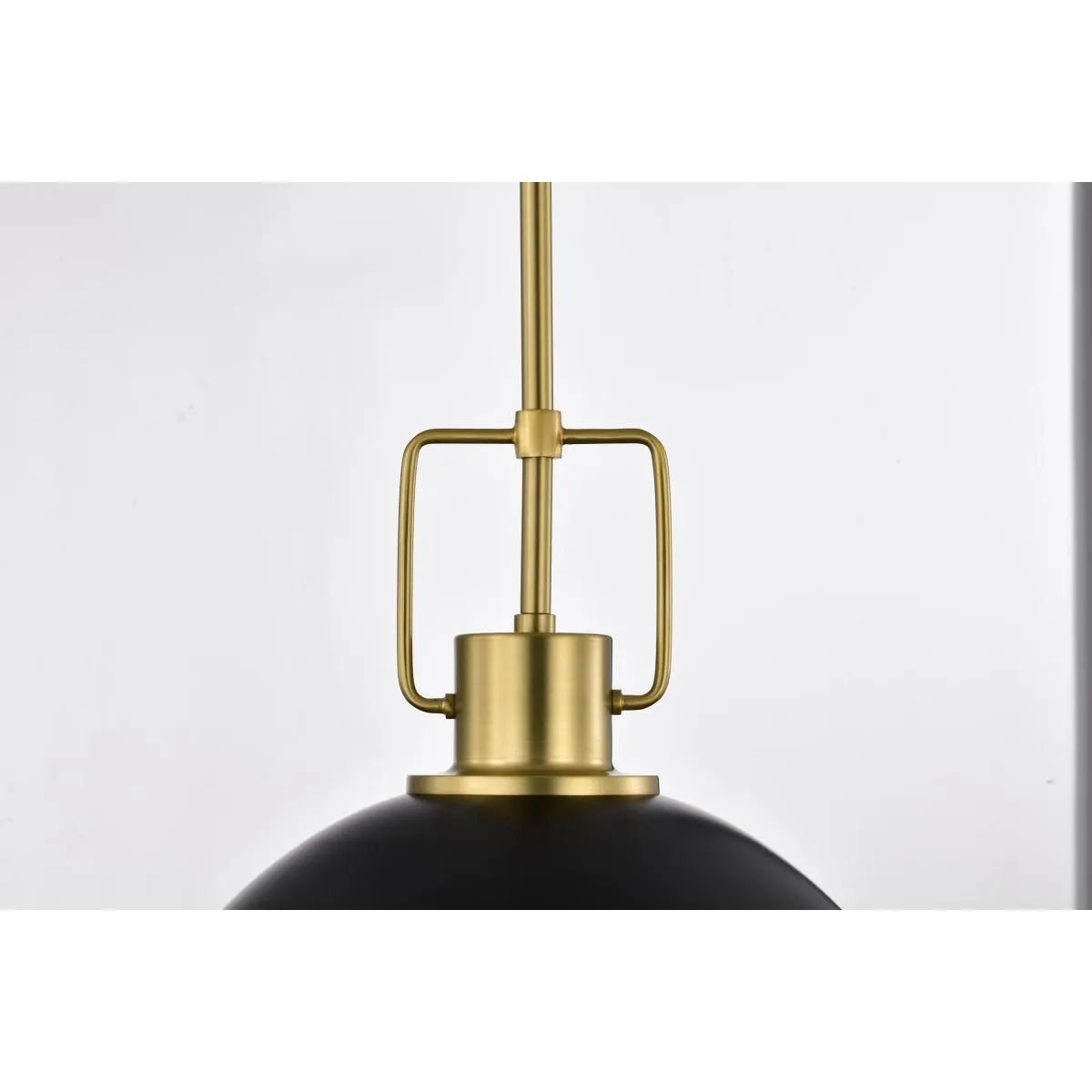 Everton 14 in. 2 lights Pendant Light Matte Black and Vintage Brass Finish