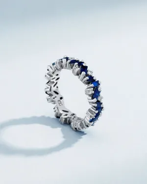 Frenzy Dark Blue Sapphire Eternity Band