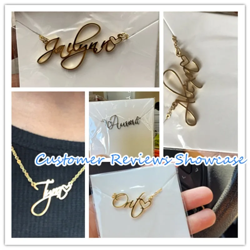 Gifts-Custom Name Necklaces With Heart Exquisite Stainless Steel Letter Necklace