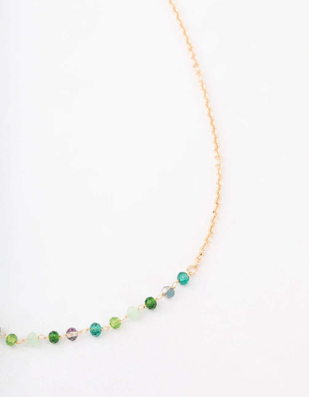 Gold Bead Chain Short Necklace