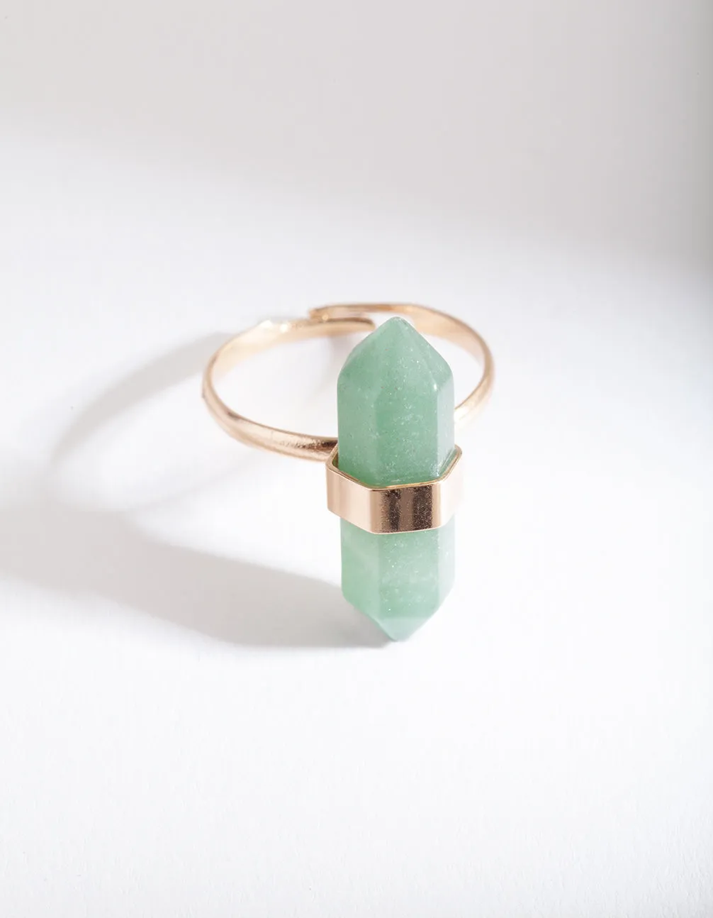 Gold Jade Semi-Precious Shard Ring