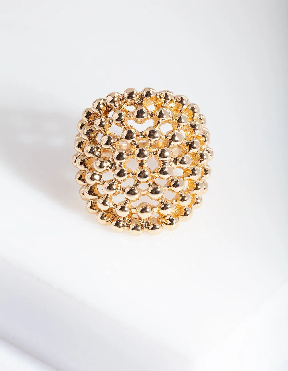 Gold Textured Ball Ring