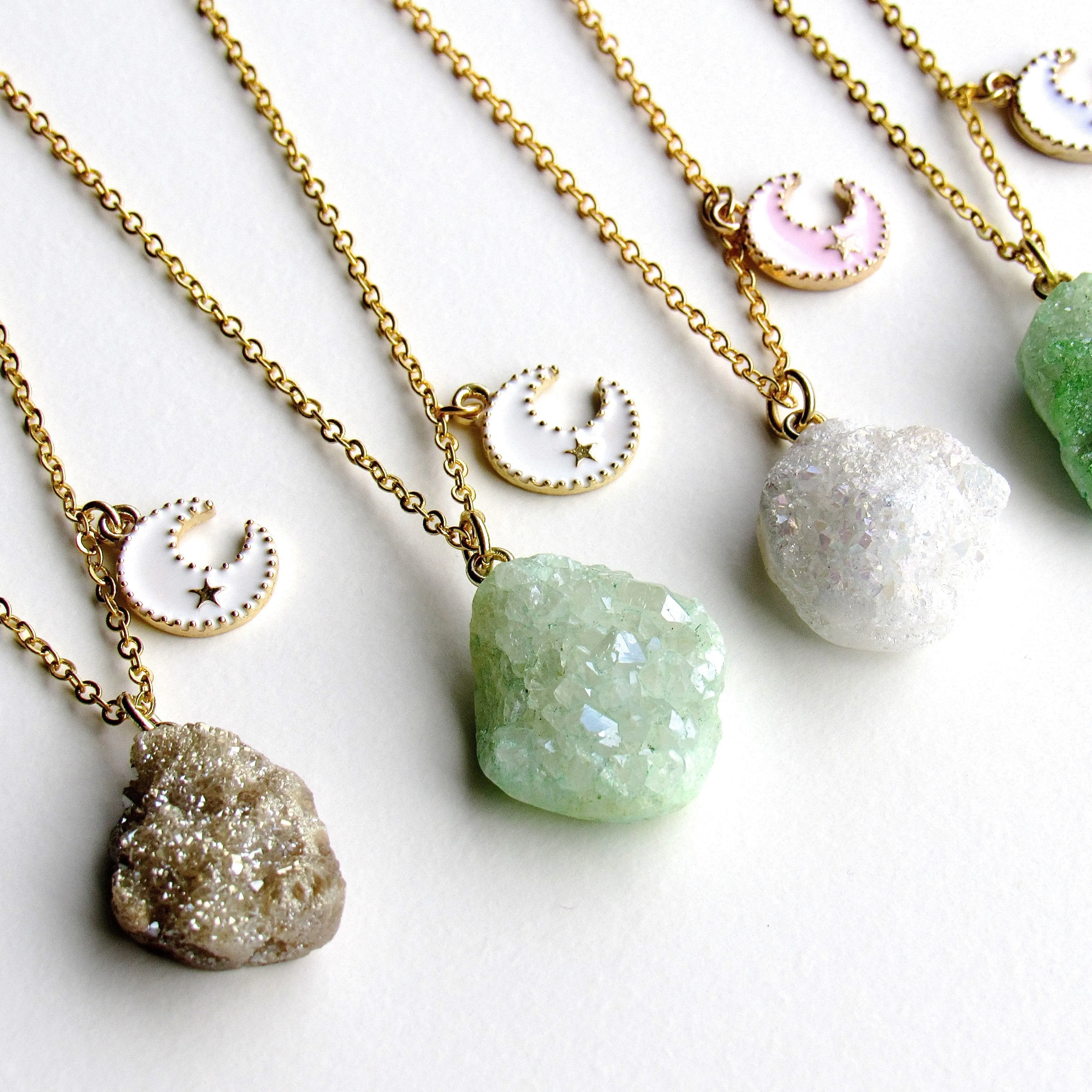 Golden Druzy Necklaces