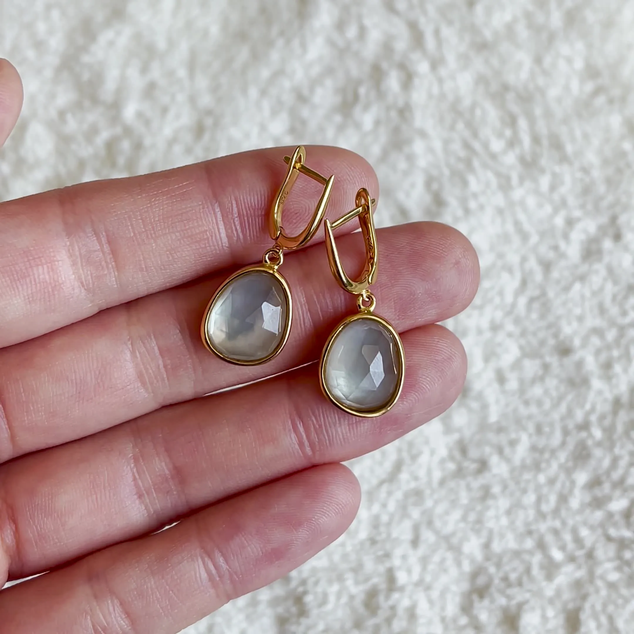 Green Amethyst Statement Earrings Doublet - Serendipity