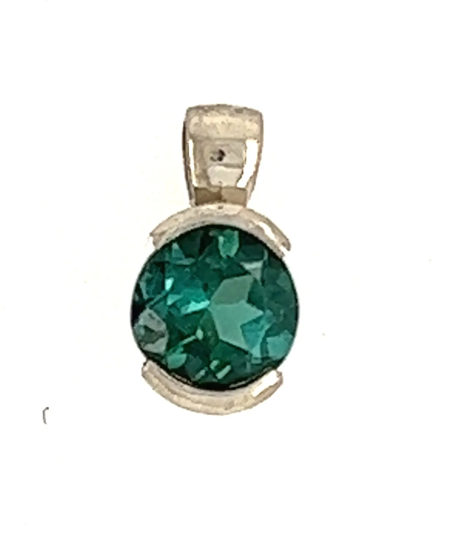 Green Tourmaline 14kt White Gold Pendant