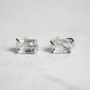 Herkimer Diamond Stud Earrings in Sterling Silver